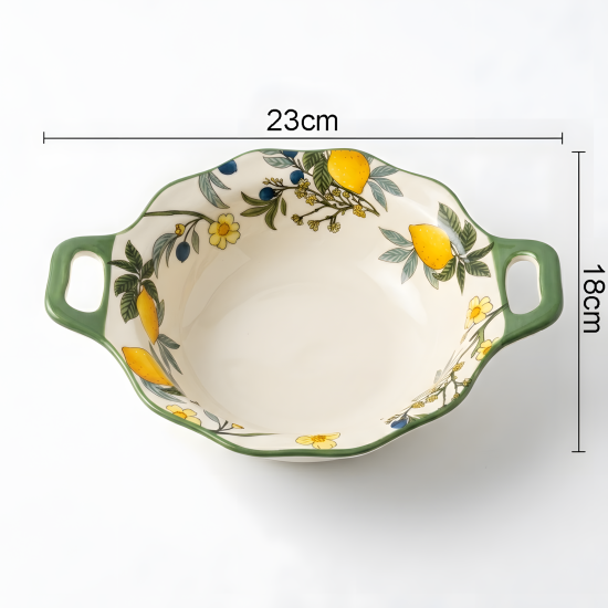 Lemon Pattern Porcelain Bowl