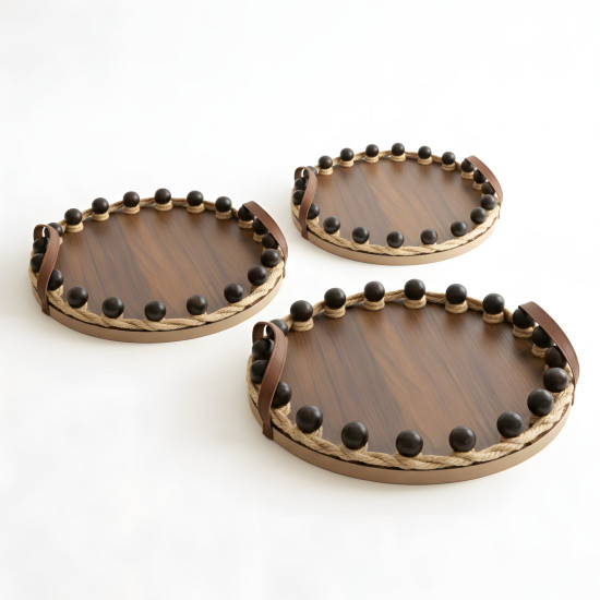 Wooden Tray Set 3 Pcs
