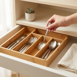 Wooden Cutlery Organizer