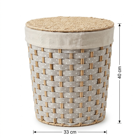 Straw Laundry Basket Small