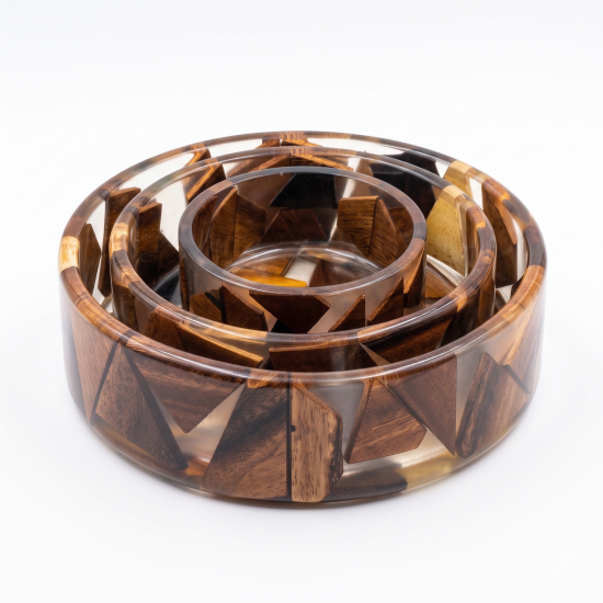 Wooden Tray Set 3 Pcs