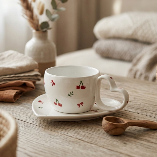 Porcelain Mug & Saucer