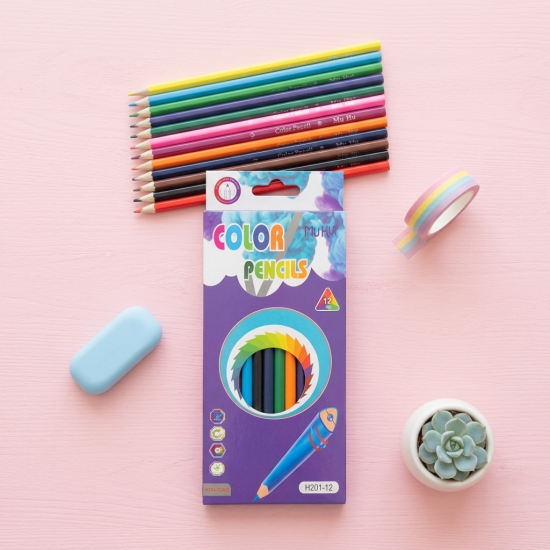 Wooden Colored Pencils 12 Pcs