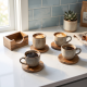 Wooden Coaster Set 4 Pieces 