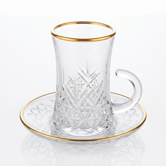 Tea Glass Cups And Saucer Set 6 Pcs