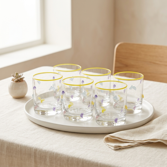 Glass Cups Set 6 Pcs