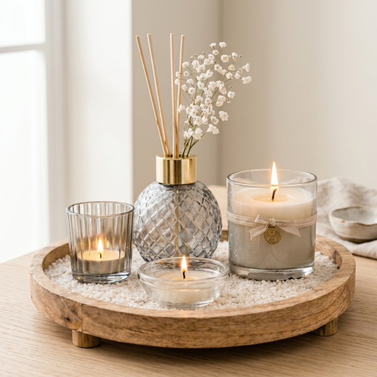 Vanilla Candles & Reed Diffuser Set