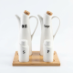 Porcelain Oil Dispenser & Salt Shaker Set - 4 Pcs
