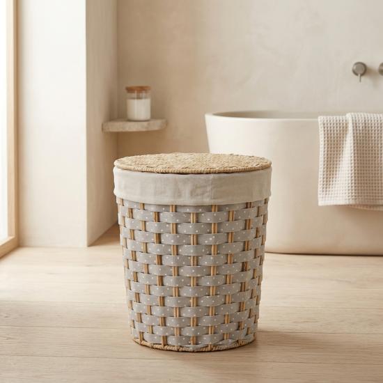 Straw Laundry Basket Small