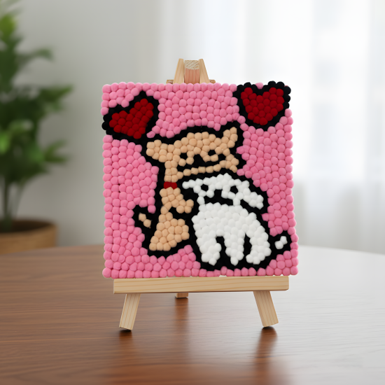 Pompom Ball Mosaic Art