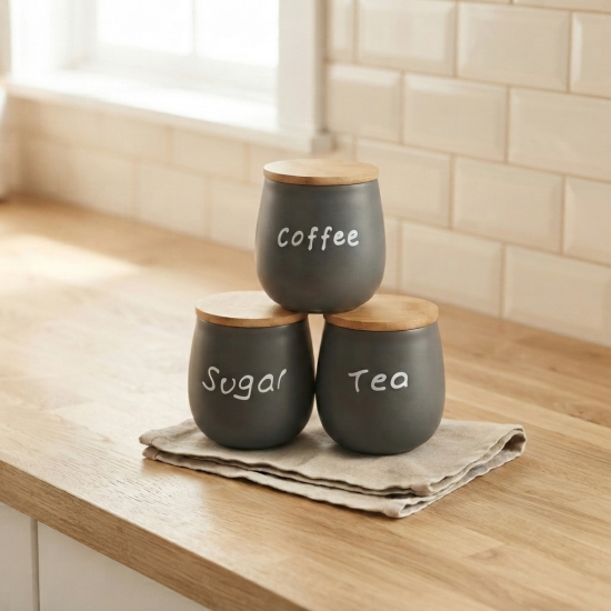 Porcelain Spice Jar Set - 3 Pcs