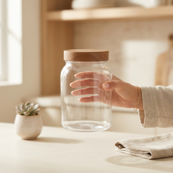 Acrylic Jar With Wooden Lid 1.25 L 