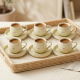 Porcelain Coffee Cup and Saucer Set - 6 Pcs