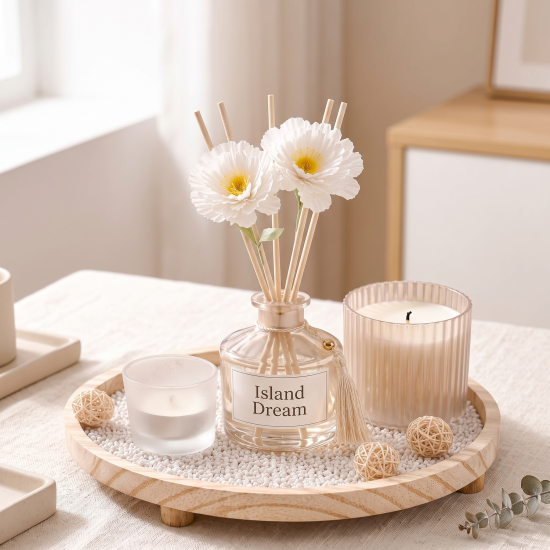 Floral Candle & Reed Diffuser Set