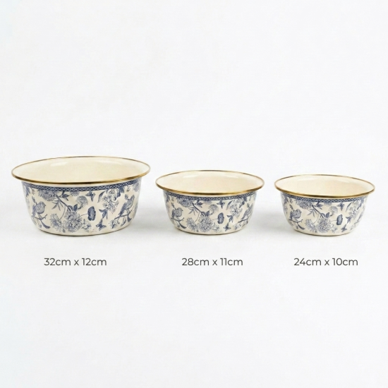 Flowers Pattern Basin Set - 3 Pcs