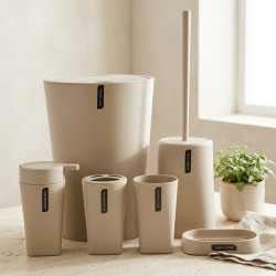 Plastic Bathroom Set - 6 Pcs