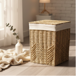 Straw Laundry Basket Medium