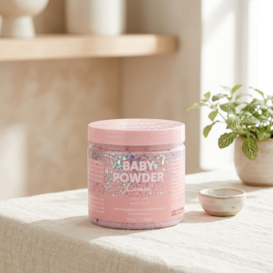 Luenco Baby Powder Face And Body Scrub 350 gram