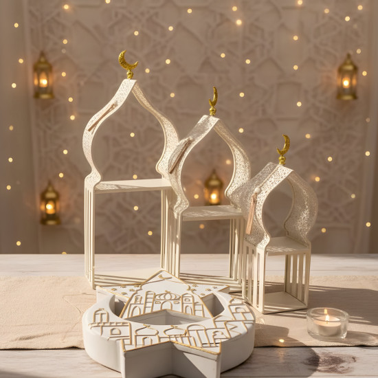 Ramadan Metal Stand Set - 3 Pcs