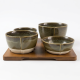 Bowl Set 4 Pcs with Wooden Stand