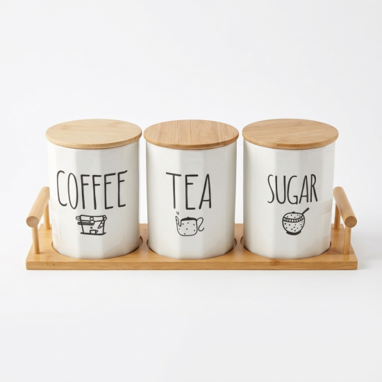 Porcelain Spice Jar Set - 3 Pcs