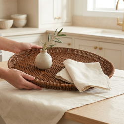 Round Straw Tray 45 cm