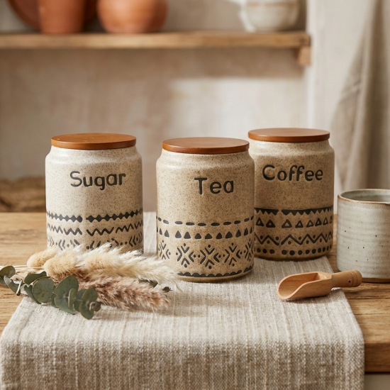 Porcelain Jar Set 3 Pcs