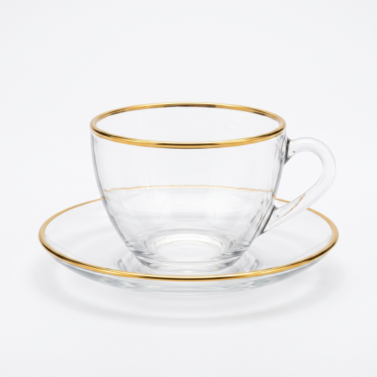 Tea Glass Cups And Saucer Set 6 Pcs